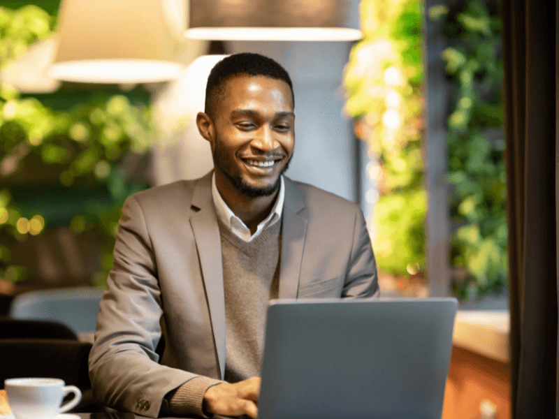 Man working on a computer