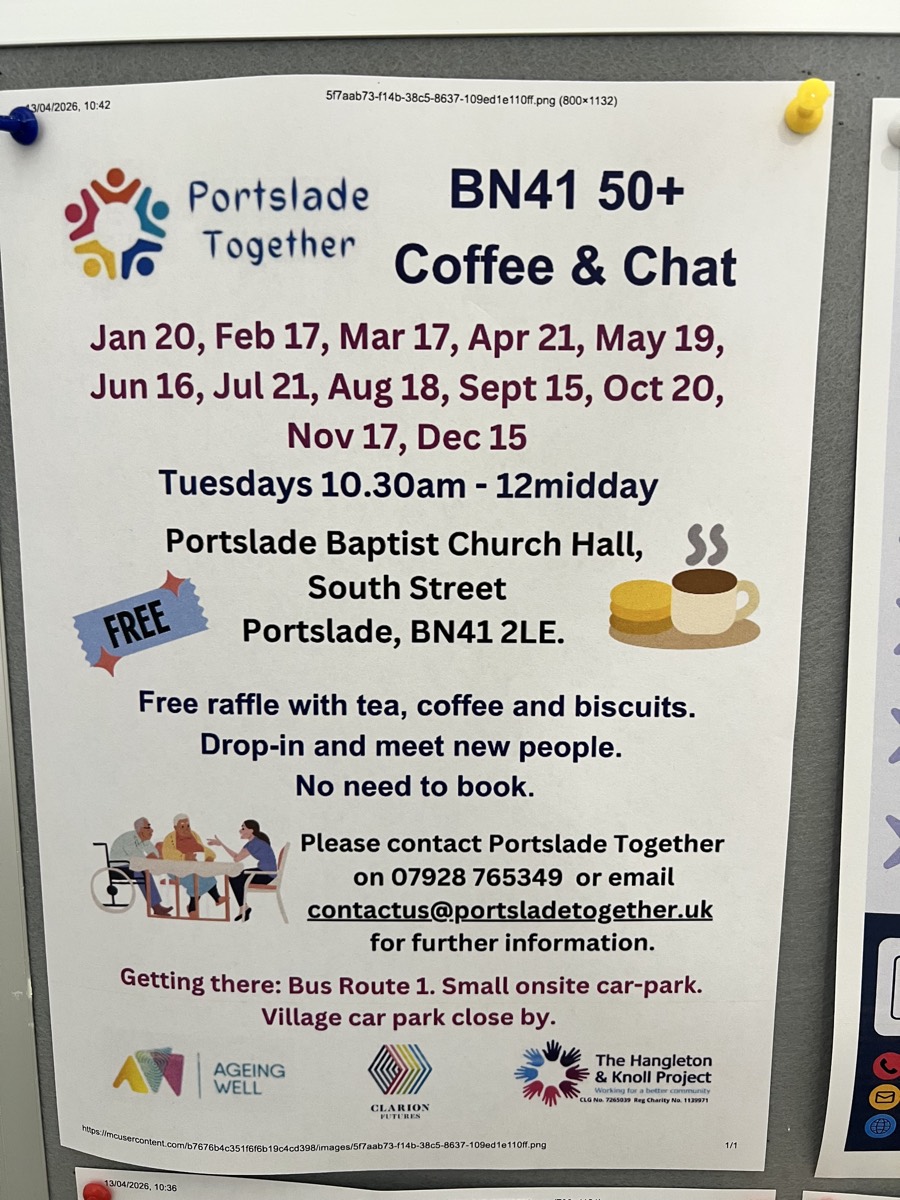 BN41 50+ Coffee & Chat poster